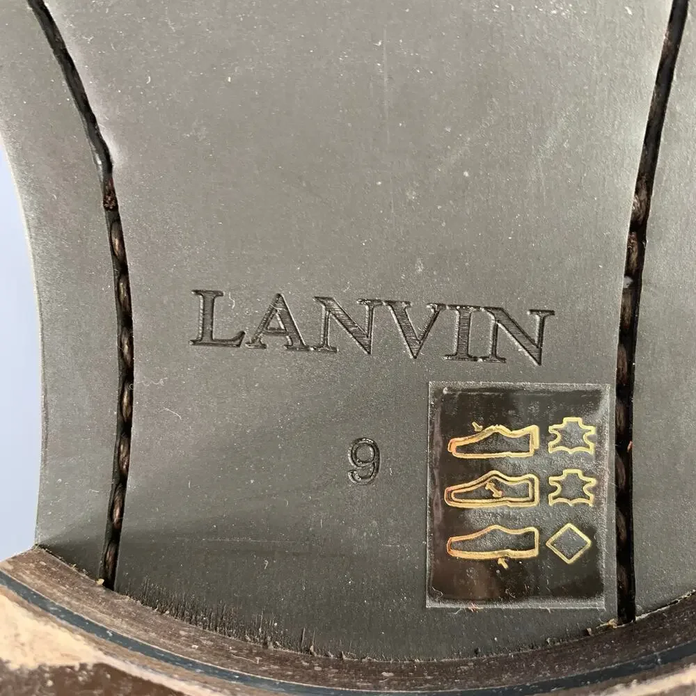 LANVIN Size 9 Cognac Brown Leather Pull On Boots